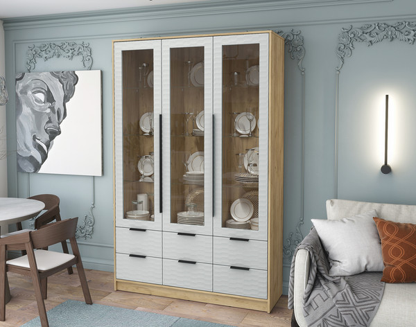 Шкаф с витриной Интерлиния Концепт Зодиак КТ-ШВ3