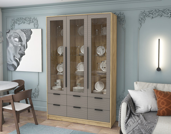 Шкаф с витриной Интерлиния Концепт Зодиак КТ-ШВ3