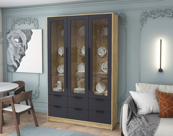 Шкаф с витриной Интерлиния Концепт Зодиак КТ-ШВ3