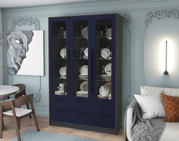 Шкаф с витриной Интерлиния Концепт Зодиак КТ-ШВ3 с подсветкой