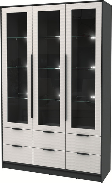 Шкаф с витриной Интерлиния Концепт Зодиак КТ-ШВ3 с подсветкой - фото
