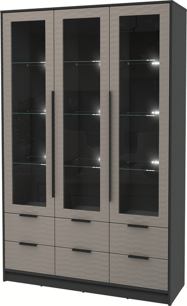 Шкаф с витриной Интерлиния Концепт Зодиак КТ-ШВ3 с подсветкой - фото
