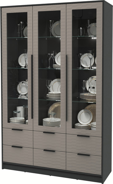 Шкаф с витриной Интерлиния Концепт Зодиак КТ-ШВ3 с подсветкой