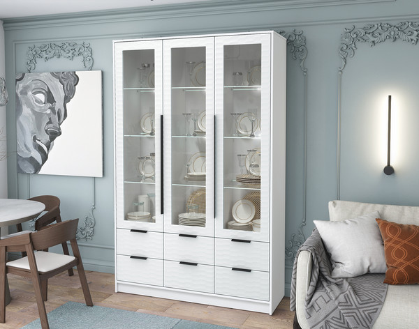 Шкаф с витриной Интерлиния Концепт Зодиак КТ-ШВ3 с подсветкой