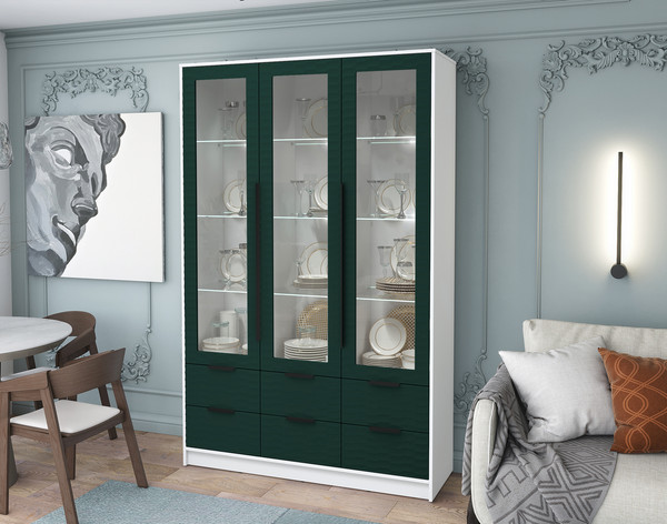 Шкаф с витриной Интерлиния Концепт Зодиак КТ-ШВ3 с подсветкой