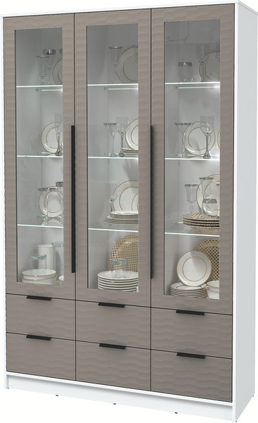 Шкаф с витриной Интерлиния Концепт Зодиак КТ-ШВ3 с подсветкой