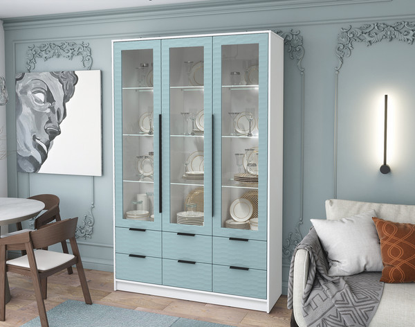 Шкаф с витриной Интерлиния Концепт Зодиак КТ-ШВ3 с подсветкой