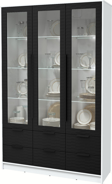 Шкаф с витриной Интерлиния Концепт Зодиак КТ-ШВ3 с подсветкой