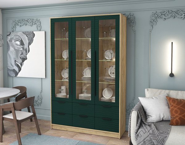 Шкаф с витриной Интерлиния Концепт Зодиак КТ-ШВ3 с подсветкой