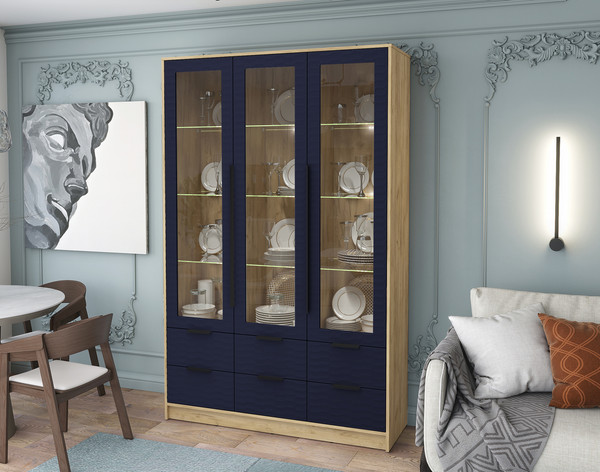 Шкаф с витриной Интерлиния Концепт Зодиак КТ-ШВ3 с подсветкой