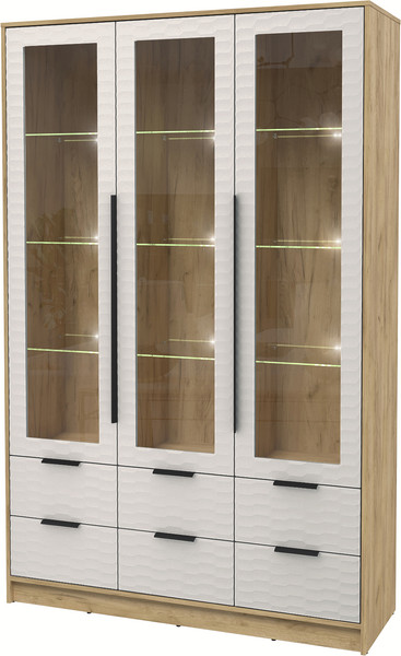 Шкаф с витриной Интерлиния Концепт Зодиак КТ-ШВ3 с подсветкой - фото