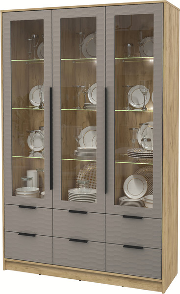 Шкаф с витриной Интерлиния Концепт Зодиак КТ-ШВ3 с подсветкой