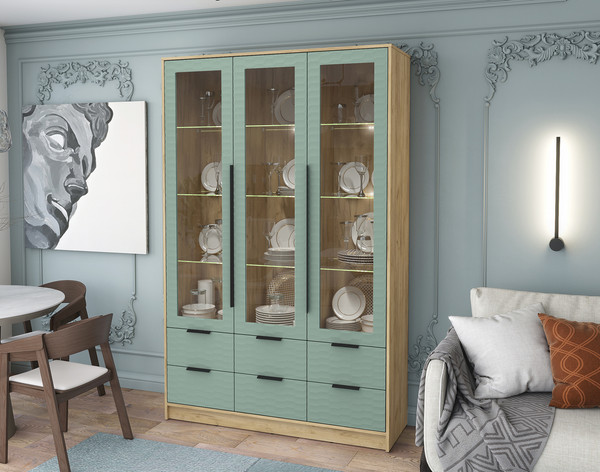 Шкаф с витриной Интерлиния Концепт Зодиак КТ-ШВ3 с подсветкой