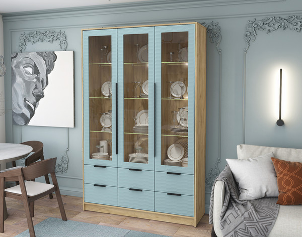 Шкаф с витриной Интерлиния Концепт Зодиак КТ-ШВ3 с подсветкой