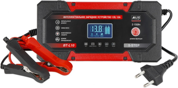 Зарядное устройство для аккумулятора AVS BT-L10 (10A) 12V / A95115S - фото
