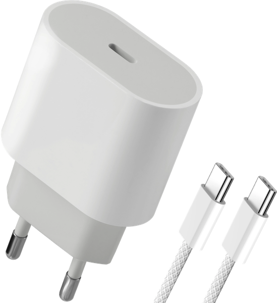 Зарядное устройство сетевое Defender UPA-121 20W USB-C + кабель Type-C / 83222  - фото