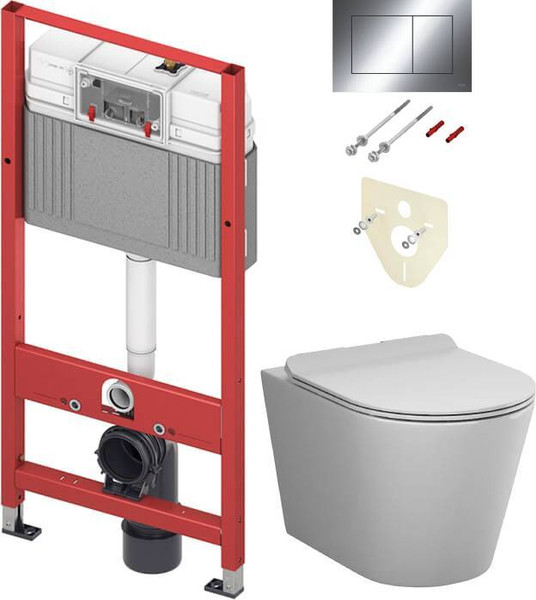 Унитаз подвесной с инсталляцией AM.PM Sunny Flashclean C85C1701SC + TECE Kit 9400412 - фото