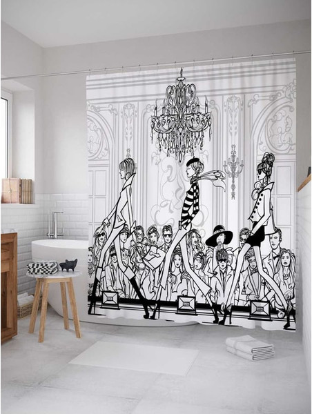 Шторка-занавеска для ванны JoyArty Показ мод / sc_19079 - фото