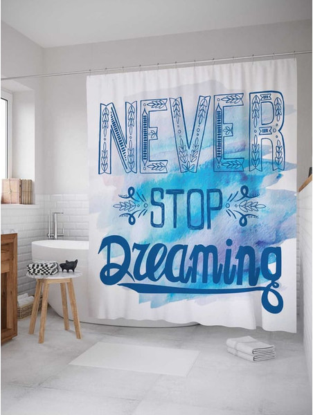 Шторка-занавеска для ванны JoyArty Никогда не прекращай мечтать / sc_19188 - фото
