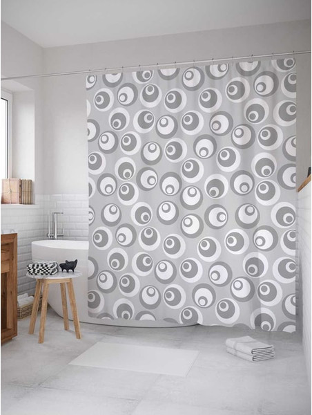Шторка-занавеска для ванны JoyArty Узоры с кругами / sc_19288 - фото