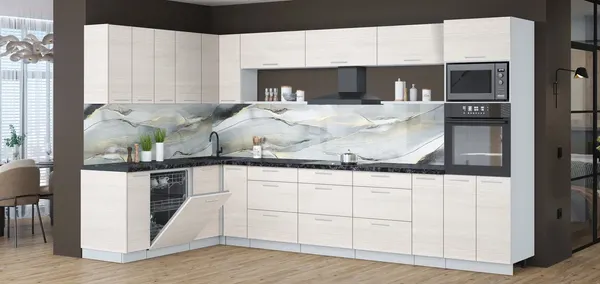 Кухонный гарнитур Интерлиния Мила Лайт 1.896х3.58-2 