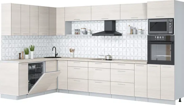 Кухонный гарнитур Интерлиния Мила Лайт 1.896х3.58-2