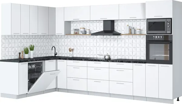 Кухонный гарнитур Интерлиния Мила Лайт 1.896х3.58-2