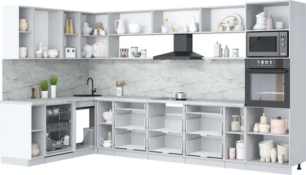 Кухонный гарнитур Интерлиния Мила Лайт 1.896х3.58-2