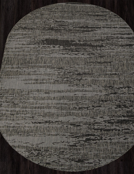 Циновка Merinos Kair S143-OVAL-BLACK-GRAY