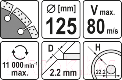 Отрезной диск алмазный Yato YT-6003