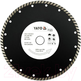 Отрезной диск алмазный Yato YT-6025 - фото