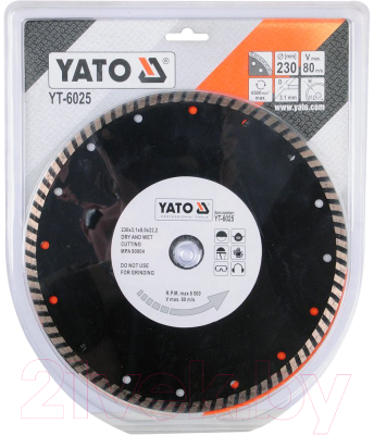 Отрезной диск алмазный Yato YT-6025