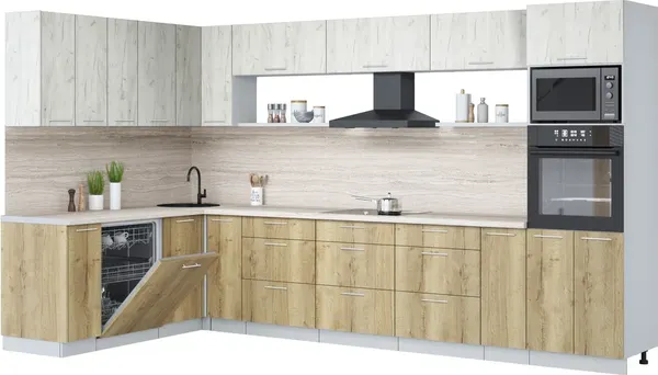 Кухонный гарнитур Интерлиния Мила Лайт 1.896х3.58-2 