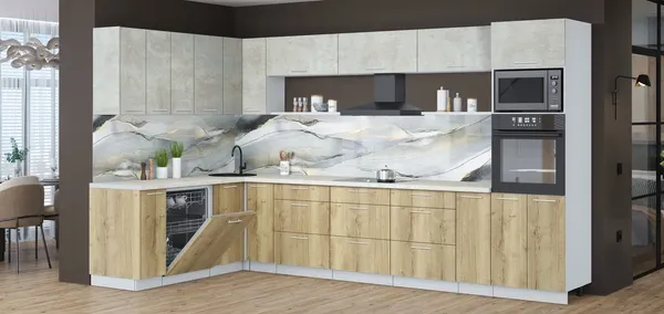 Кухонный гарнитур Интерлиния Мила Лайт 1.896х3.58-2