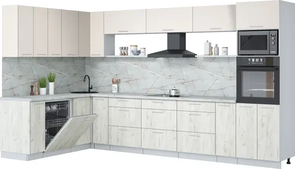 Кухонный гарнитур Интерлиния Мила Лайт 1.896х3.58-2