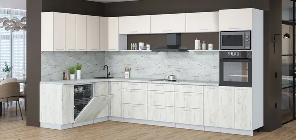 Кухонный гарнитур Интерлиния Мила Лайт 1.896х3.58-2