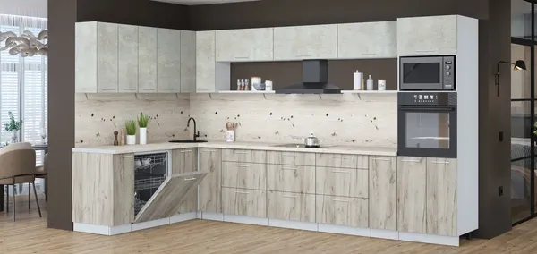 Кухонный гарнитур Интерлиния Мила Лайт 1.896х3.58-2