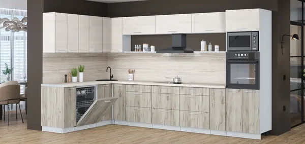 Кухонный гарнитур Интерлиния Мила Лайт 1.896х3.58-2