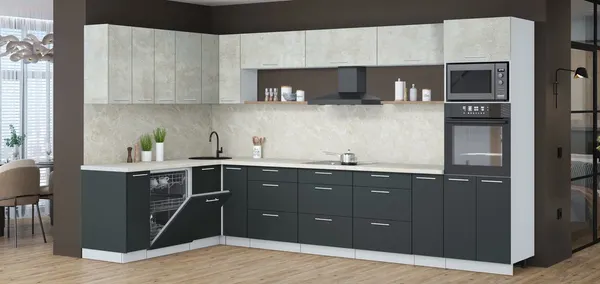 Кухонный гарнитур Интерлиния Мила Лайт 1.896х3.58-2