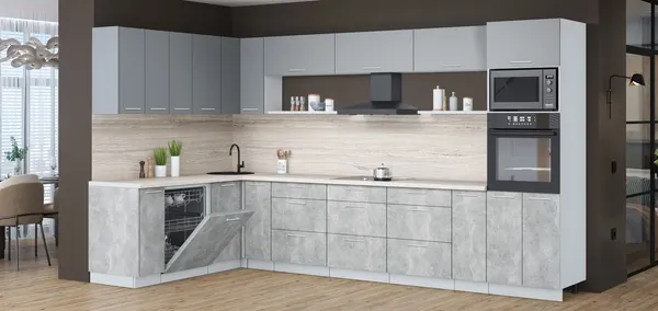 Кухонный гарнитур Интерлиния Мила Лайт 1.896х3.58-2