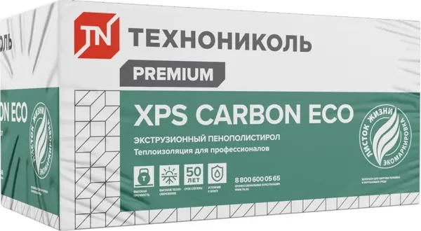 Экструдированный пенополистирол Технониколь XPS Carbon Eco 1180х580х50-L - фото