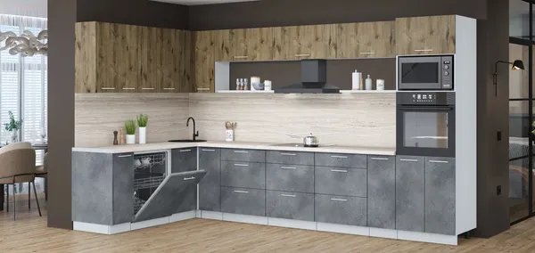 Кухонный гарнитур Интерлиния Мила Лайт 1.896х3.58-2