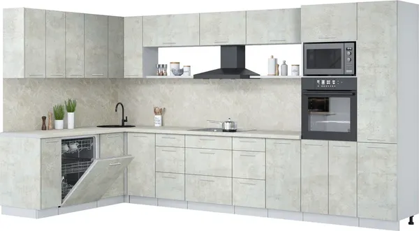 Кухонный гарнитур Интерлиния Мила Лайт 1.896х3.78 