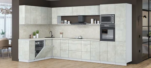 Кухонный гарнитур Интерлиния Мила Лайт 1.896х3.78 