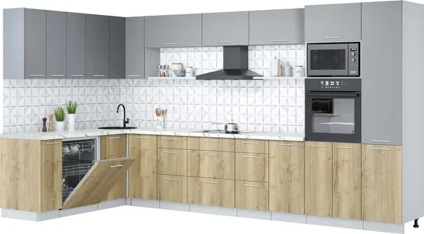 Кухонный гарнитур Интерлиния Мила Лайт 1.896х3.78