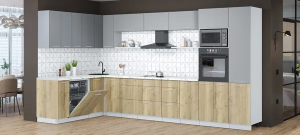 Кухонный гарнитур Интерлиния Мила Лайт 1.896х3.78