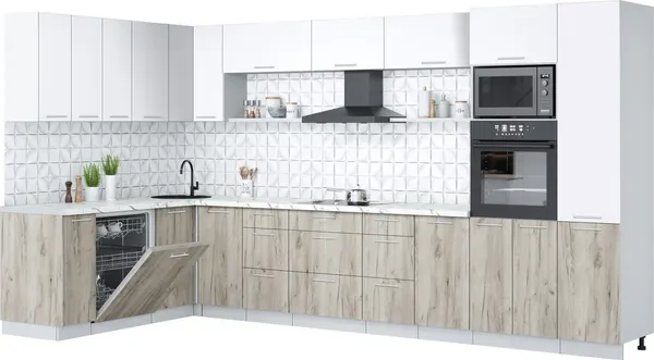 Кухонный гарнитур Интерлиния Мила Лайт 1.896х3.78