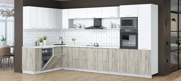 Кухонный гарнитур Интерлиния Мила Лайт 1.896х3.78