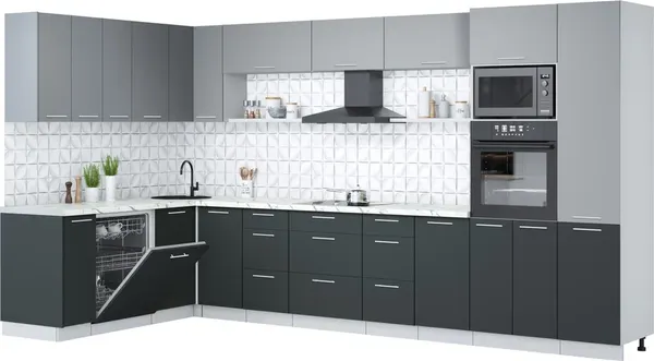 Кухонный гарнитур Интерлиния Мила Лайт 1.896х3.78