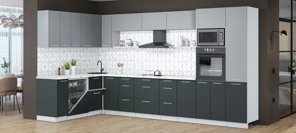 Кухонный гарнитур Интерлиния Мила Лайт 1.896х3.78